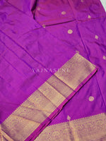 Load image into Gallery viewer, Luxe Edit x Semi Soft Silk Gold Zari Saree - Magenta Purple
