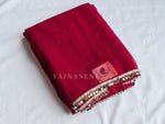 Load image into Gallery viewer, Chiffon Saree x Mirror Lace Border : Maroon
