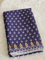 Load image into Gallery viewer, Sequins x Printed Georgette Saree - Dark Indigo
