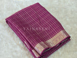 Load image into Gallery viewer, Georgette Saree x Checkered Zari : Burgundy
