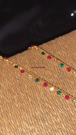 Load and play video in Gallery viewer, Minimalist Anklet - Red Green Champagne

