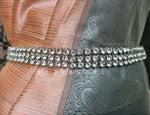 Load image into Gallery viewer, Hipchain - Triple layer white stones (silver)
