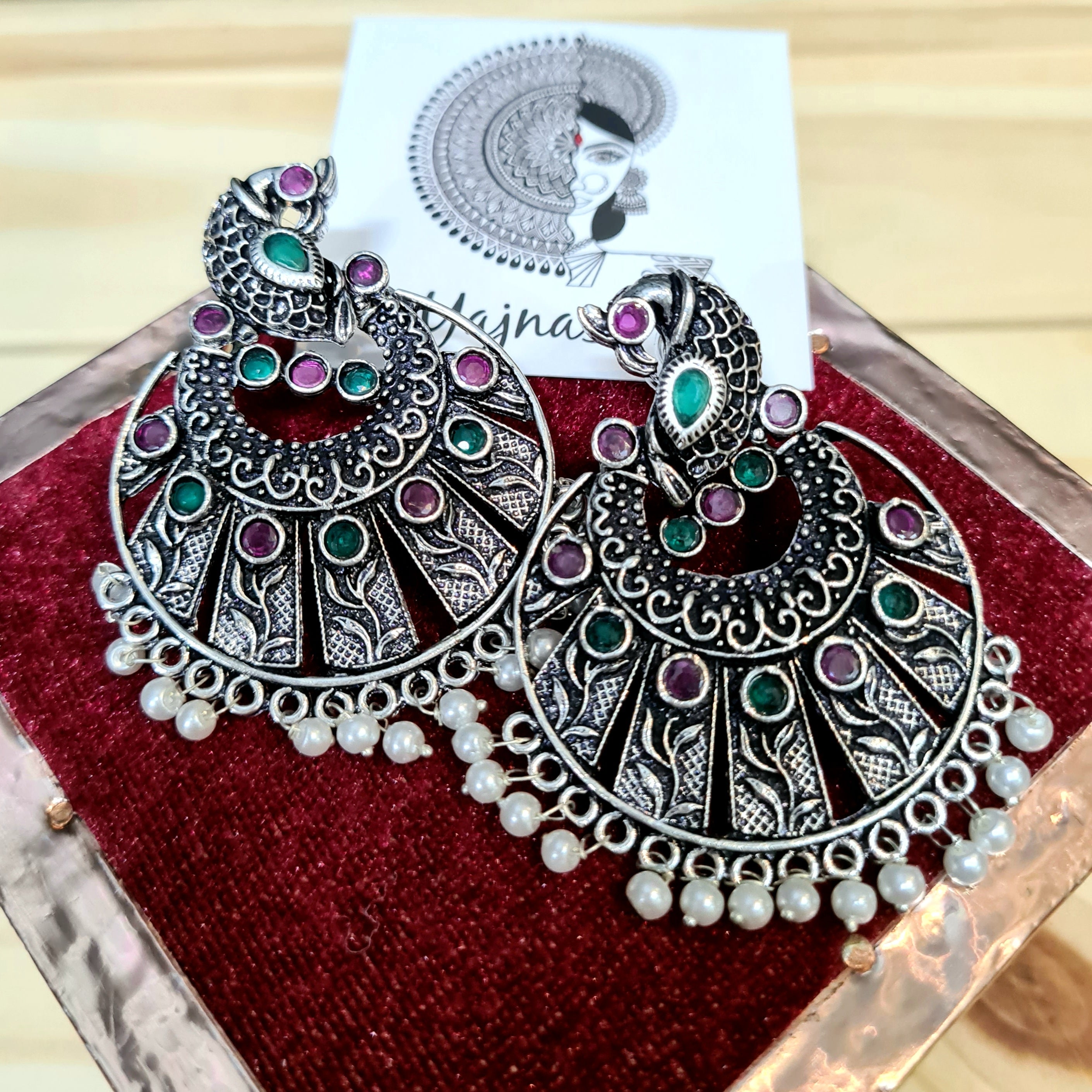 Peacock stud bali danglers