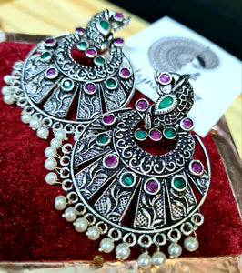 Peacock stud bali danglers