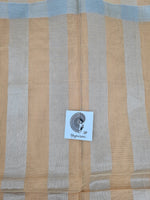 Load image into Gallery viewer, Cotton Saree with Big Silver Zari Border - Latte
