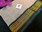 Load image into Gallery viewer, Kalyani Cotton Saree - Ash Grey with Dark Green
