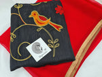 Load image into Gallery viewer, Red Chiffon with embroidered blouse
