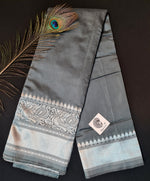 Load image into Gallery viewer, Lichi Silk Saree - Grey
