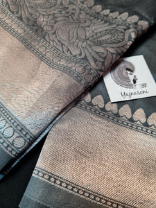 Lichi Silk Saree - Grey
