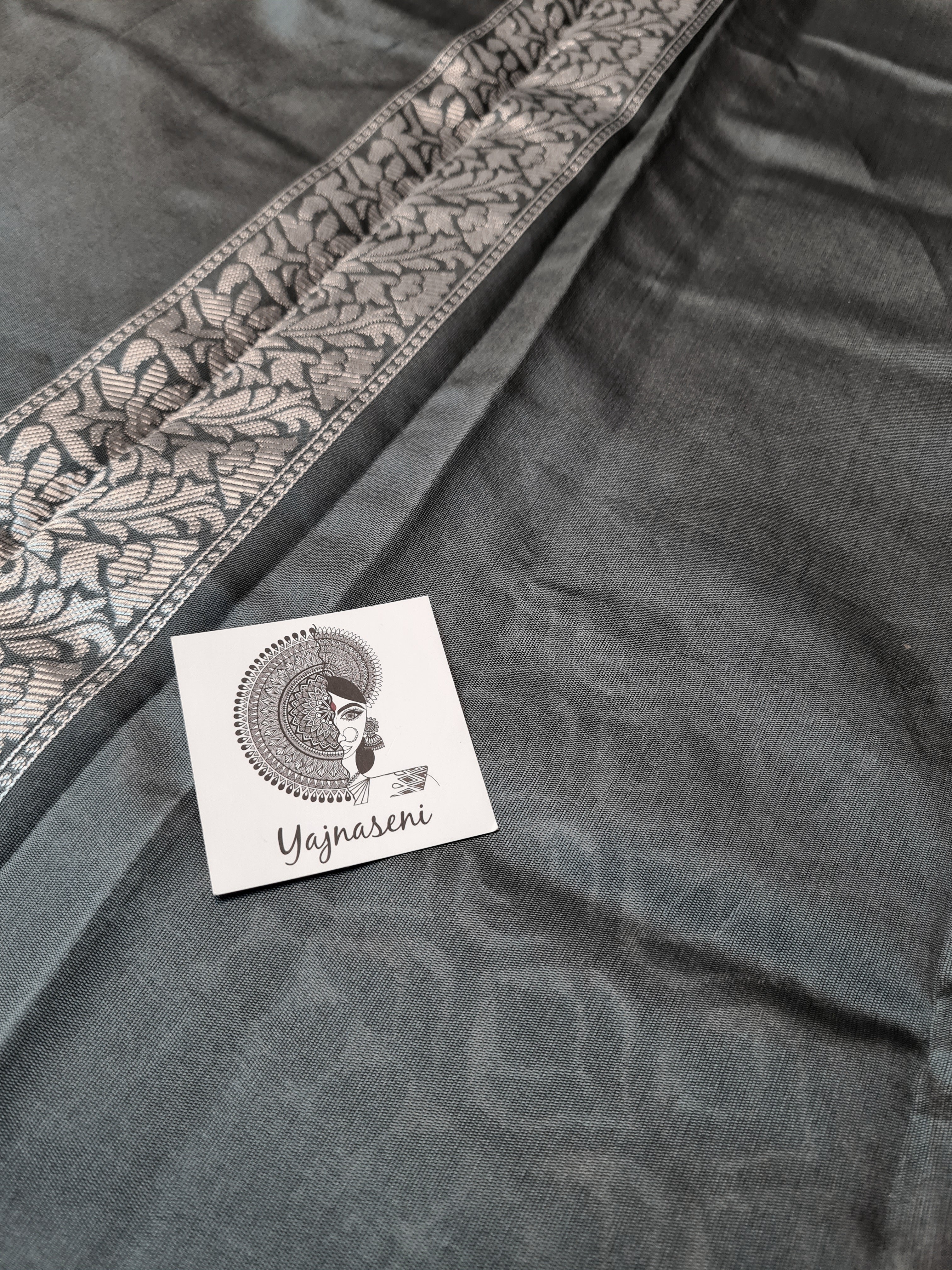 Lichi Silk Saree - Grey