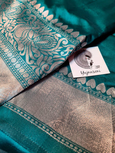 Lichi Silk Saree - Teal