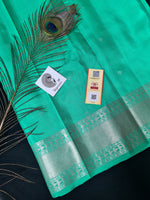 Load image into Gallery viewer, Pure Soft Silk Kanjivaram Saree - Mojito
