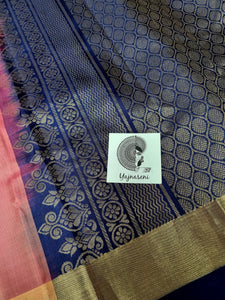 Pure Soft Silk Kanjivaram Saree - Rouge x Royal