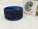 Load image into Gallery viewer, Matte dot Bangles - Midnight Blue

