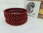 Load image into Gallery viewer, Matte dot Bangles - Maroon
