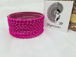 Load image into Gallery viewer, Matte dot Bangles - Hot Pink
