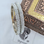 Load image into Gallery viewer, Silver bangles with White stones
