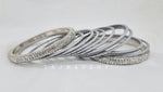 Load image into Gallery viewer, Silver bangles with White stones
