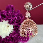 Load image into Gallery viewer, NIMISHA jhumkas (rosegold-white)
