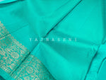 Load image into Gallery viewer, Turquoise - Pure Kanjivaram Silk Saree with Copper Zari
