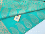 Load image into Gallery viewer, Turquoise - Pure Kanjivaram Silk Saree with Copper Zari
