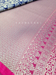 Persian inspired Saree - indigo x pink