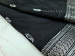 Load image into Gallery viewer, Kalyani Cotton Saree - Silver Zari : Black

