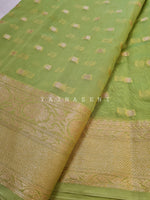 Load image into Gallery viewer, SilverGold Banarasi x SemiGeorgette Saree - Green

