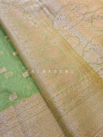 Load image into Gallery viewer, SilverGold Banarasi x SemiGeorgette Saree - Green
