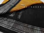 Load image into Gallery viewer, Kalyani Cotton Saree - Silver Zari : Mustard x Black
