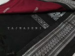 Load image into Gallery viewer, Kalyani Cotton Saree - Silver Zari : Deep Red x Black
