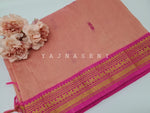 Load image into Gallery viewer, Kalyani Cotton Saree - Peach Pink x Pink (with butta)
