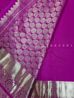 Load image into Gallery viewer, Magenta - Pure Kanjivaram Silk Saree with White Gold Zari
