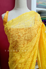 Load image into Gallery viewer, Lace Saree - Yellow

