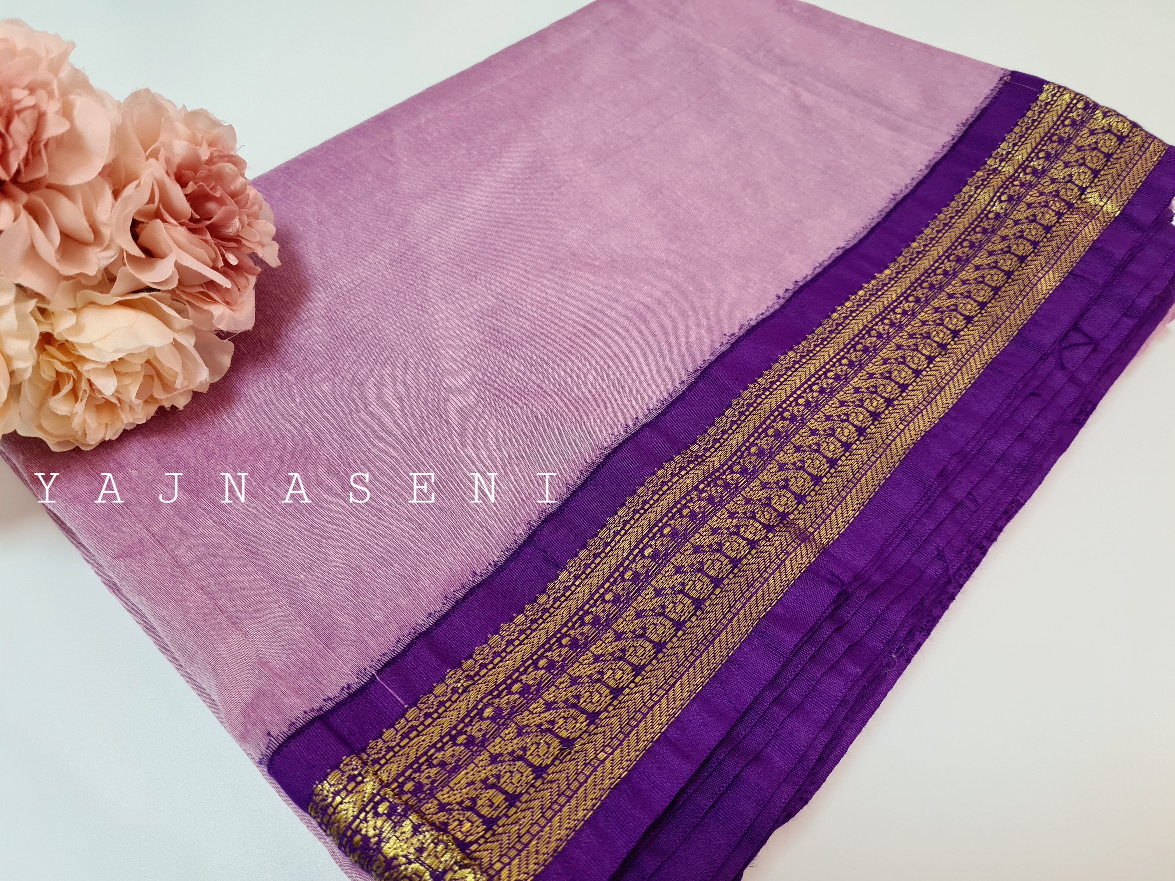 Kalyani Cotton Saree - Lavender x Purple