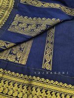 Load image into Gallery viewer, Kalyani Cotton Saree - Orange x Midnight Blue
