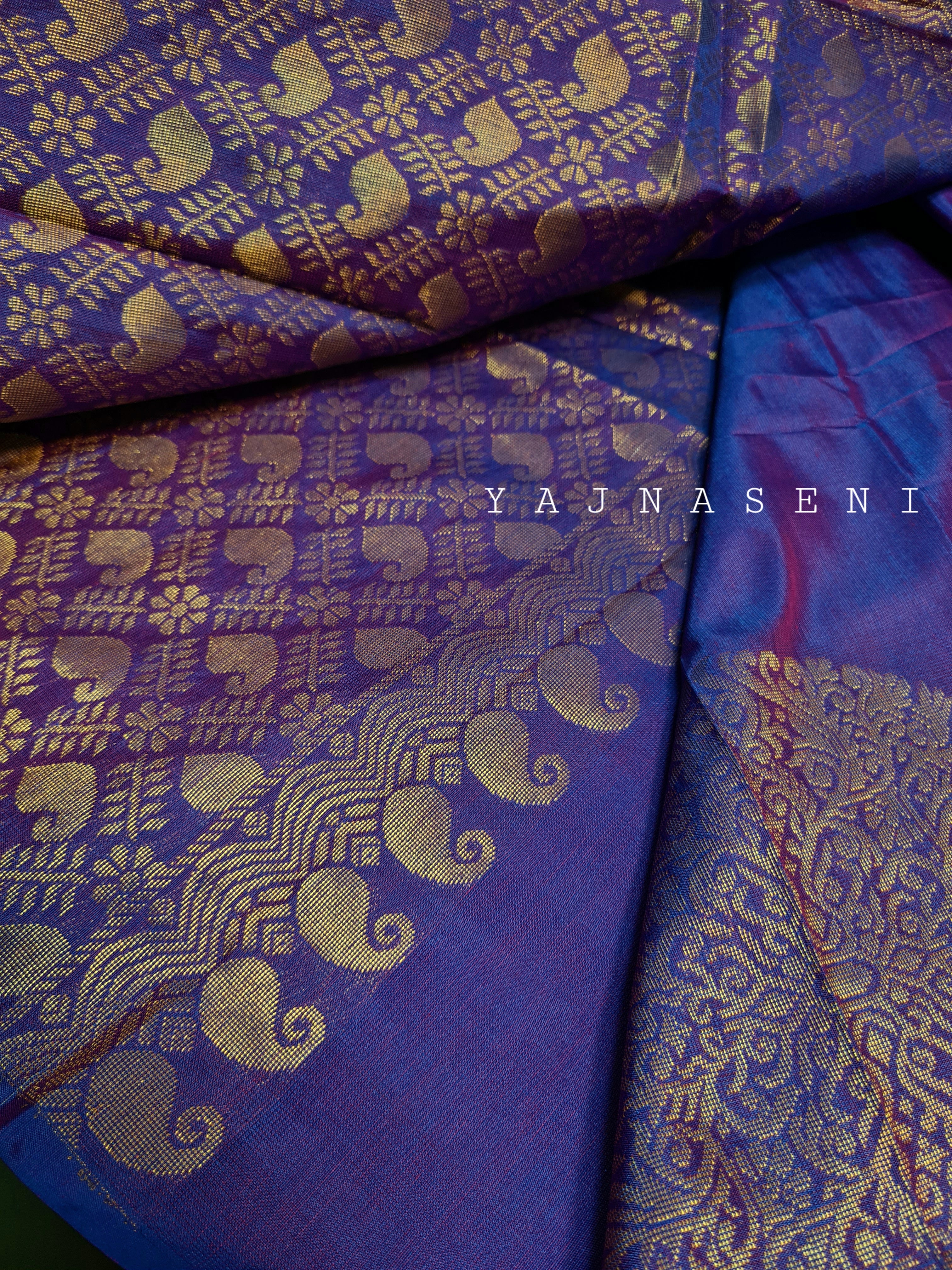 Soft Silk Borderless Mandala Saree - Purple