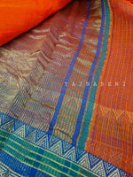 Load image into Gallery viewer, Kora Cotton Saree - Orange
