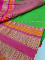 Load image into Gallery viewer, Kora Cotton Saree - Parrot
