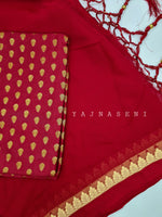 Load image into Gallery viewer, Minimalist Chiffon saree + Linden blouse : Ruby
