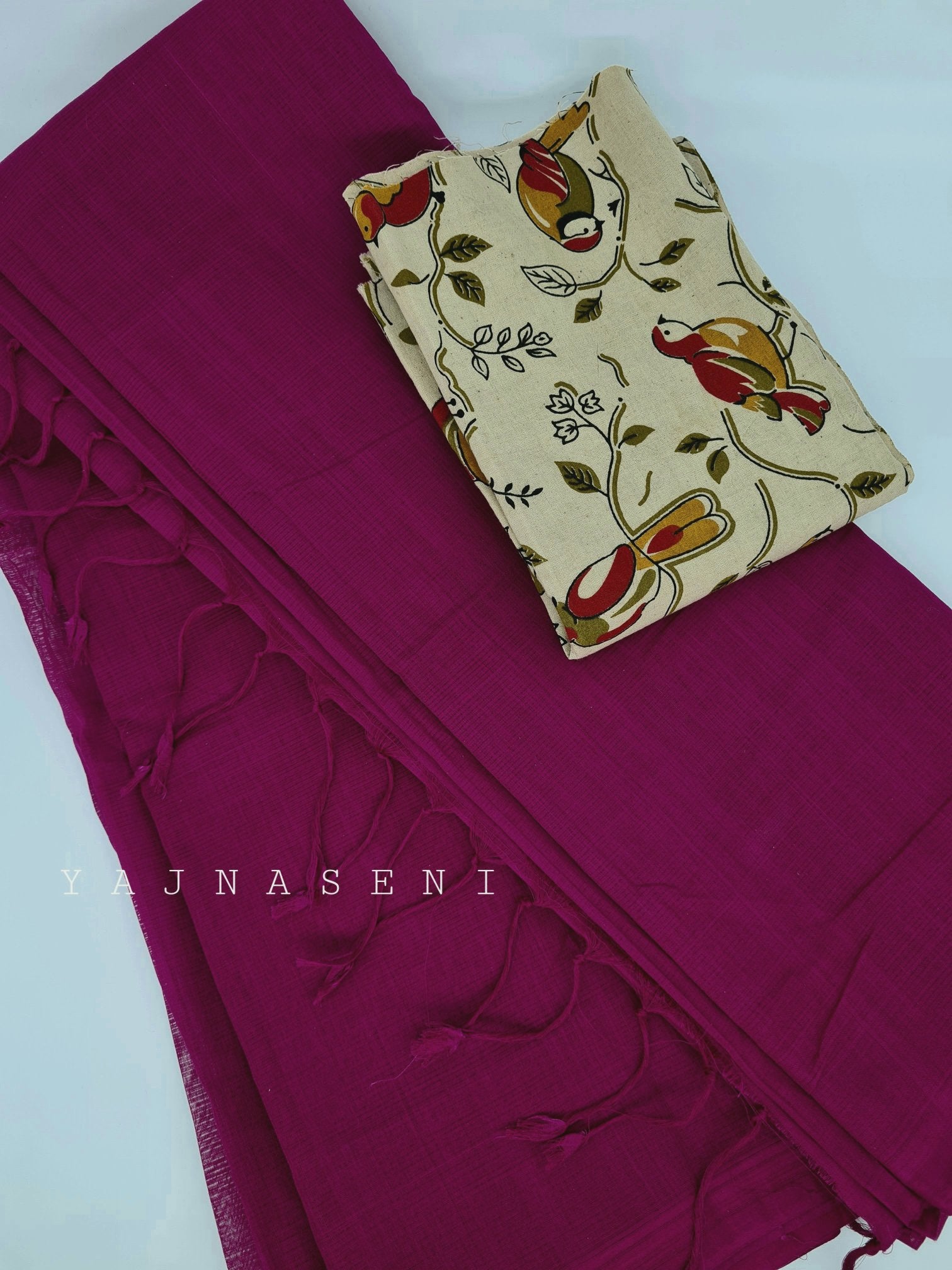 Mangalagiri Cotton Saree - Plum