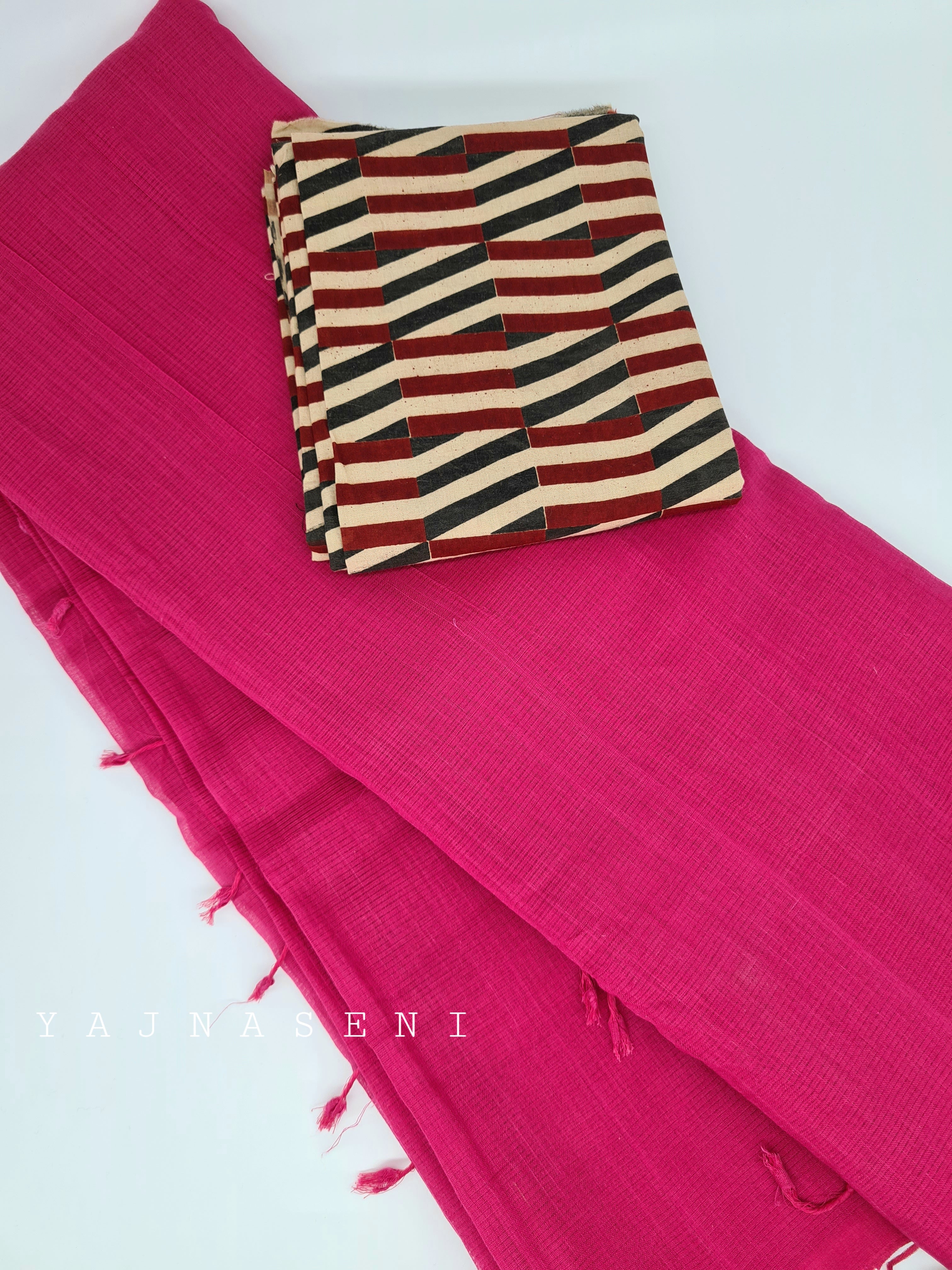 Mangalagiri Cotton Saree - Pink