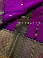Load image into Gallery viewer, Maheswari Silk Cotton Saree - Violet
