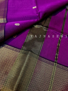 Maheswari Silk Cotton Saree - Violet
