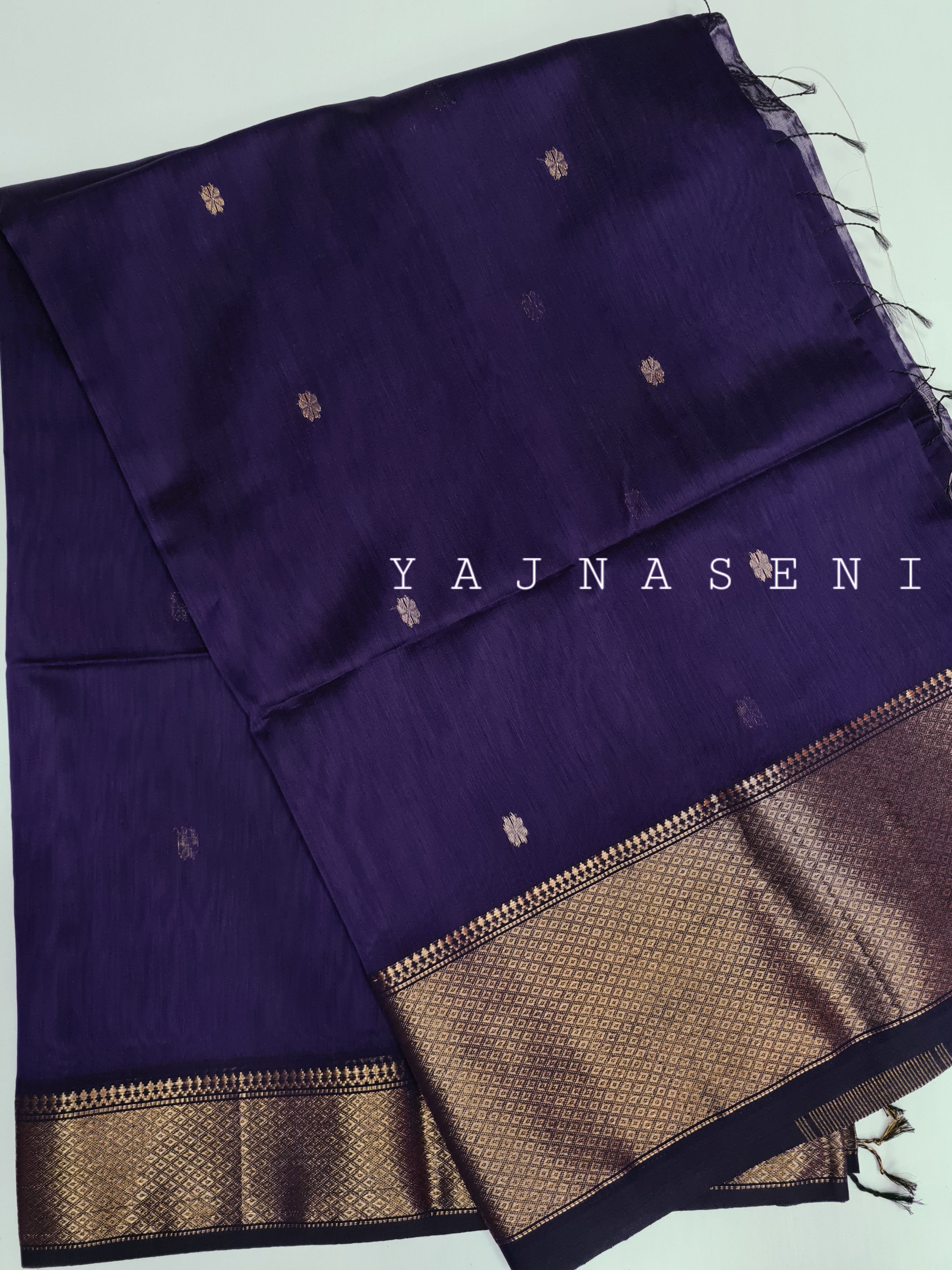 Maheswari Silk Cotton Saree - Purple