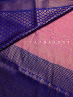Load image into Gallery viewer, Banarasi Soft Silk Copper Zari Saree - Carnation Pink x Persian Blue
