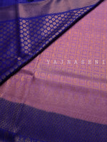 Load image into Gallery viewer, Banarasi Soft Silk Copper Zari Saree - Grape x Persian Blue
