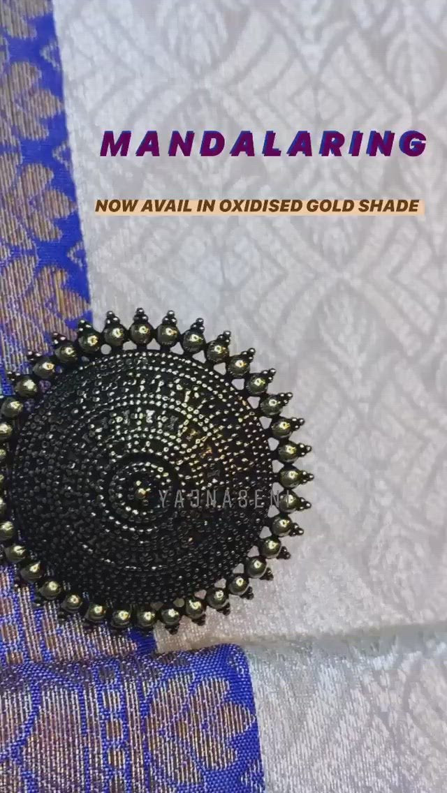 Mandala Ring - Oxidised Gold