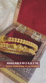Load and play video in Gallery viewer, Gold Traditional Kada Bangle - Moti
