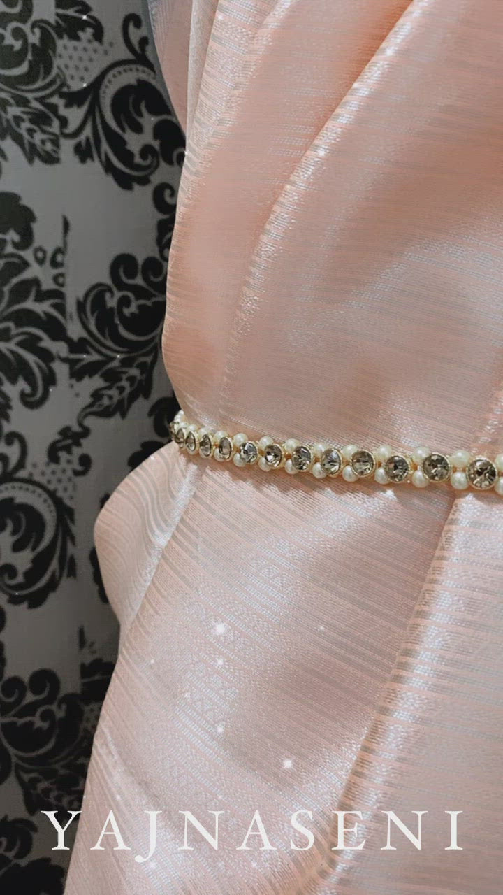 Hipchain - Single layer champagne stone pearl